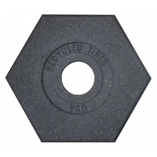 Tube Base Hexagonal 18 lb Recycled Rubber for Delineator Post